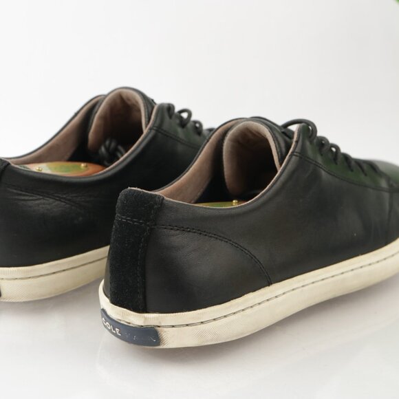 Cole Haan Mens Trafton Sneaker Size 10 Black Leather Lace Up Casual Shoe Low Top - Picture 4 of 11